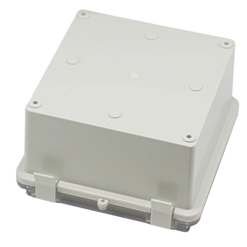 Zulkit Junction Box ABS Plastic Dustproof Waterproof IP65 Electrical Boxes Hinged Shell Outdoor Universal Project Enclosure Clear Cover with 2 Cable Glands 5.9 x 5.9 x 3.5 inch (150x150x90 mm) - Image 3